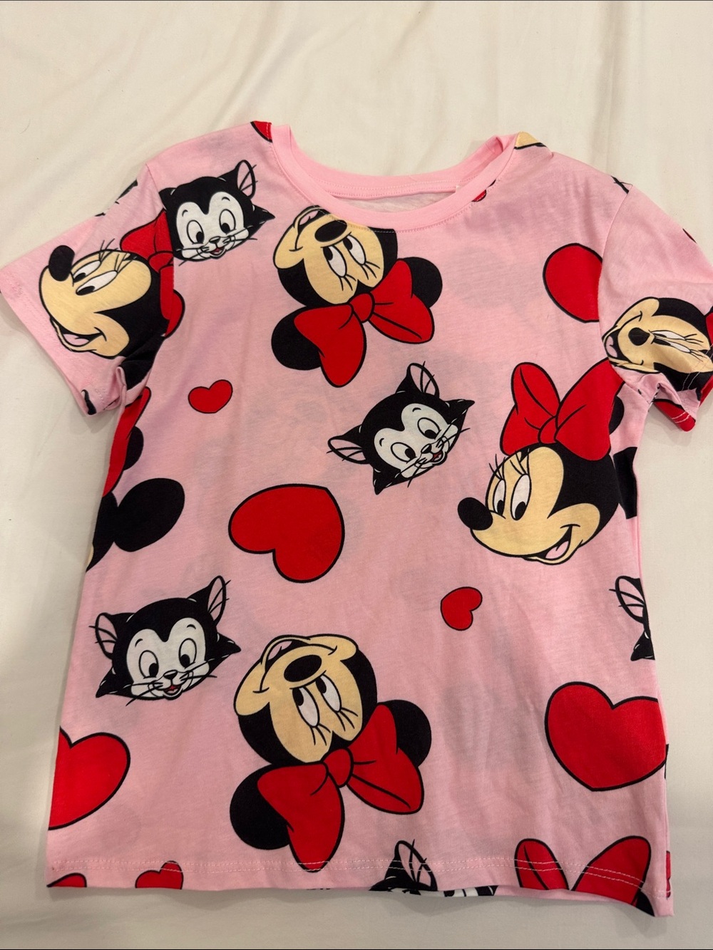 H&M Pink Minnie Graphic Tee with Red Accents. Size 6X/7